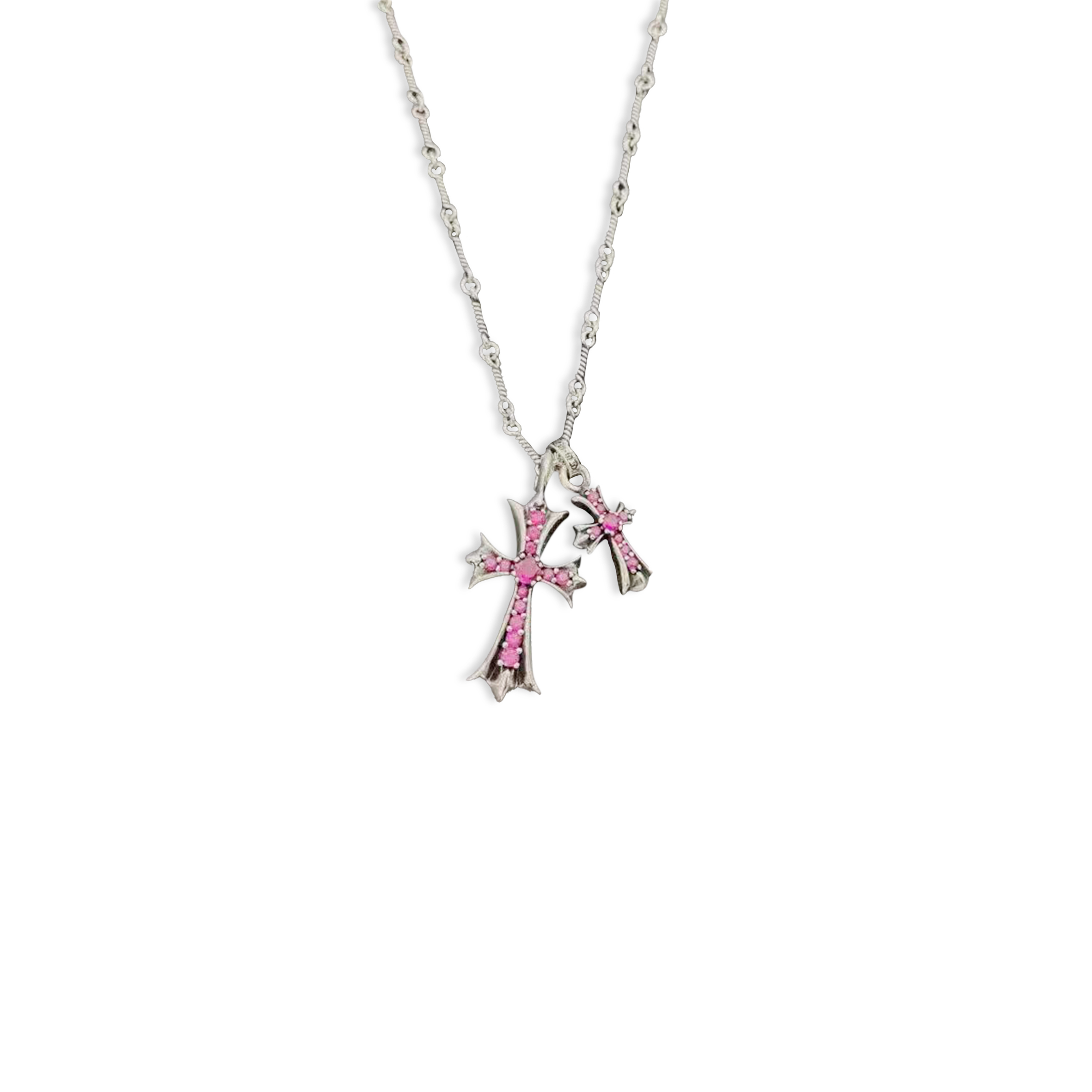 CHROME HEARTS DOUBLE CROSS NECKLACE 236522